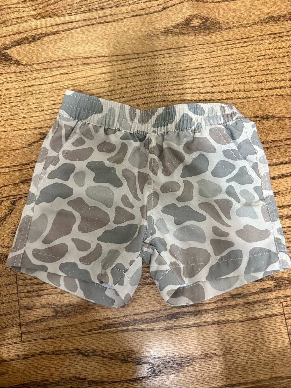BURLEBO Grey Camo Elastic-Waist Kids' Shorts